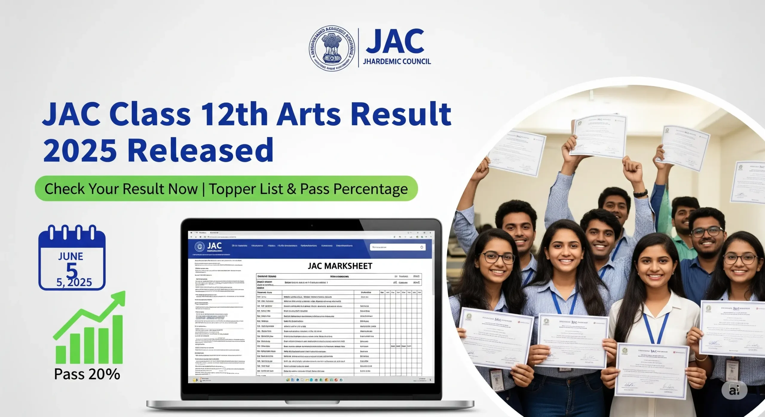 JAC Class 12th Arts Result 2025 Released