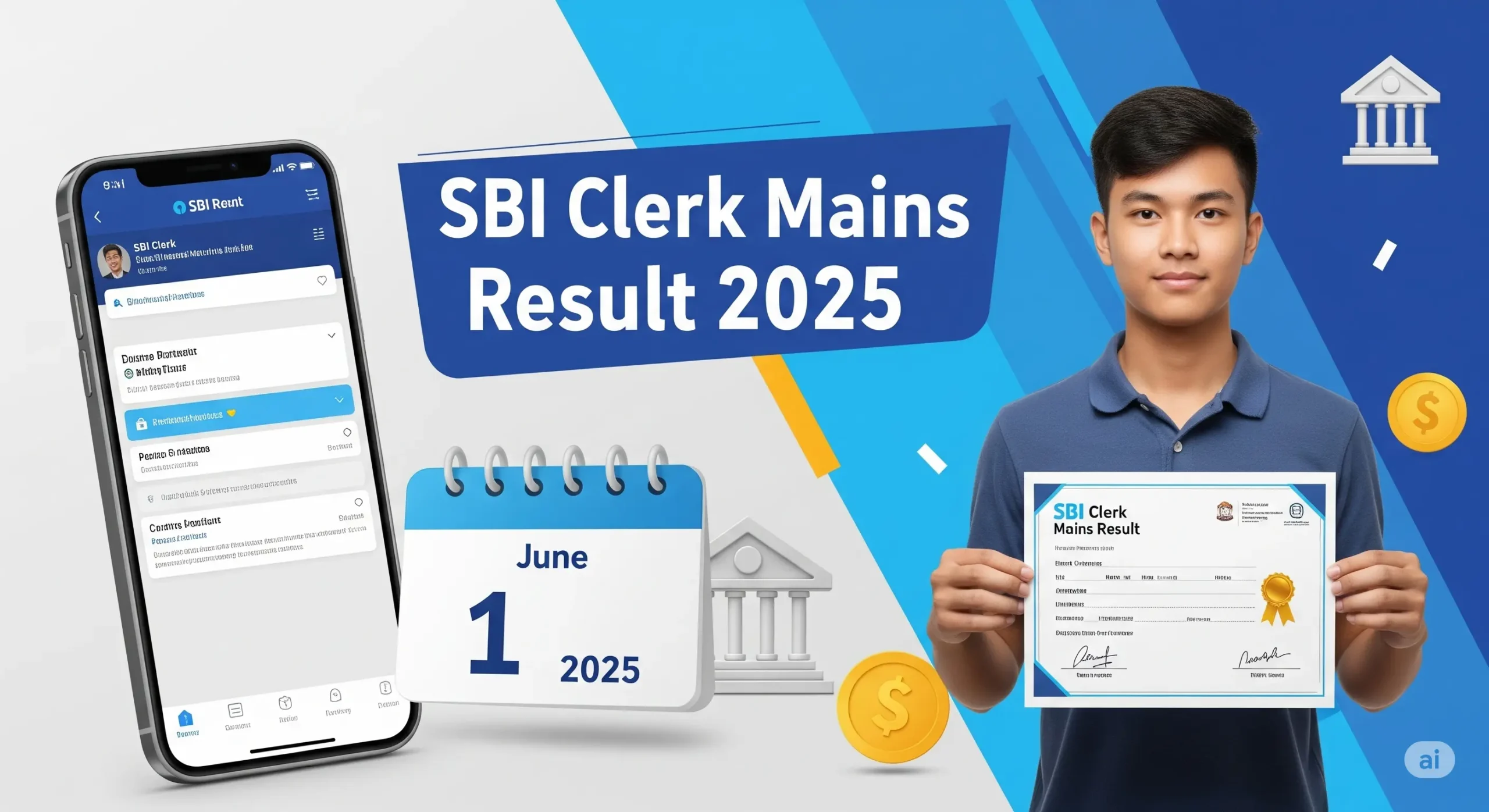 SBI Clerk Mains Result 2025 OUT