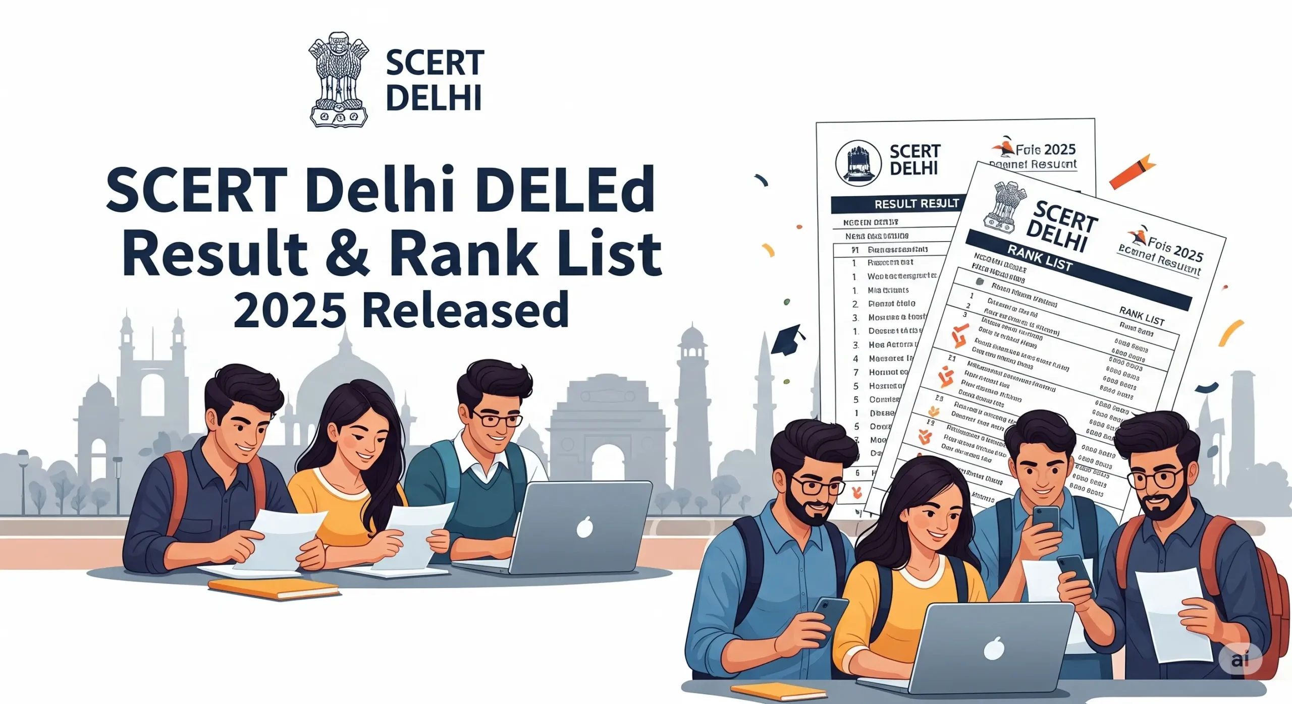 SCERT Delhi DElEd result and rank list for 2025 released