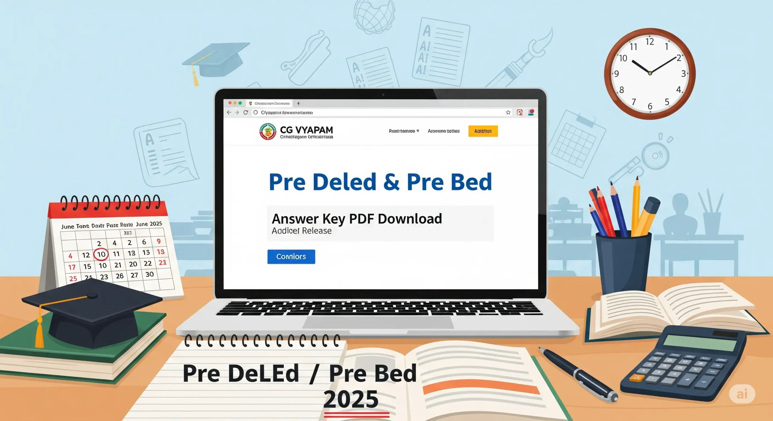 Chhattisgarh Pre DElEd & Pre BEd Answer Keys 2025 OUT
